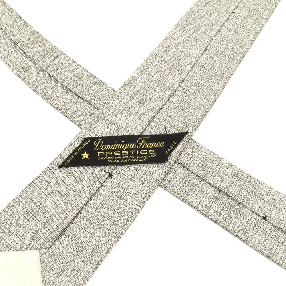 【中古】ドミニク フランス Dominique France シルク系 無地ネクタイ オフホイワイトxブラック【 状態ランクC 】【 メンズ 】