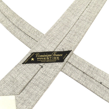 【中古】ドミニク フランス Dominique France シルク系 無地ネクタイ オフホイワイトxブラック【 状態ランクC 】【 メンズ 】