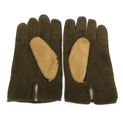 【中古】メローラ MEROLA スエード レザー バイカラー 手袋 グローブ ベージュxダークオリーブグリーン【サイズ8.5】【 状態ランクC 】【 メンズ 】