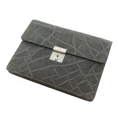 【中古】ヴァレクストラ バレクストラ Valextra エレファント クラッチバッグ カーキグレー系【 状態ランクC 】【 メンズ 】
