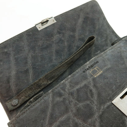 【中古】ヴァレクストラ バレクストラ Valextra エレファント クラッチバッグ カーキグレー系【 状態ランクC 】【 メンズ 】