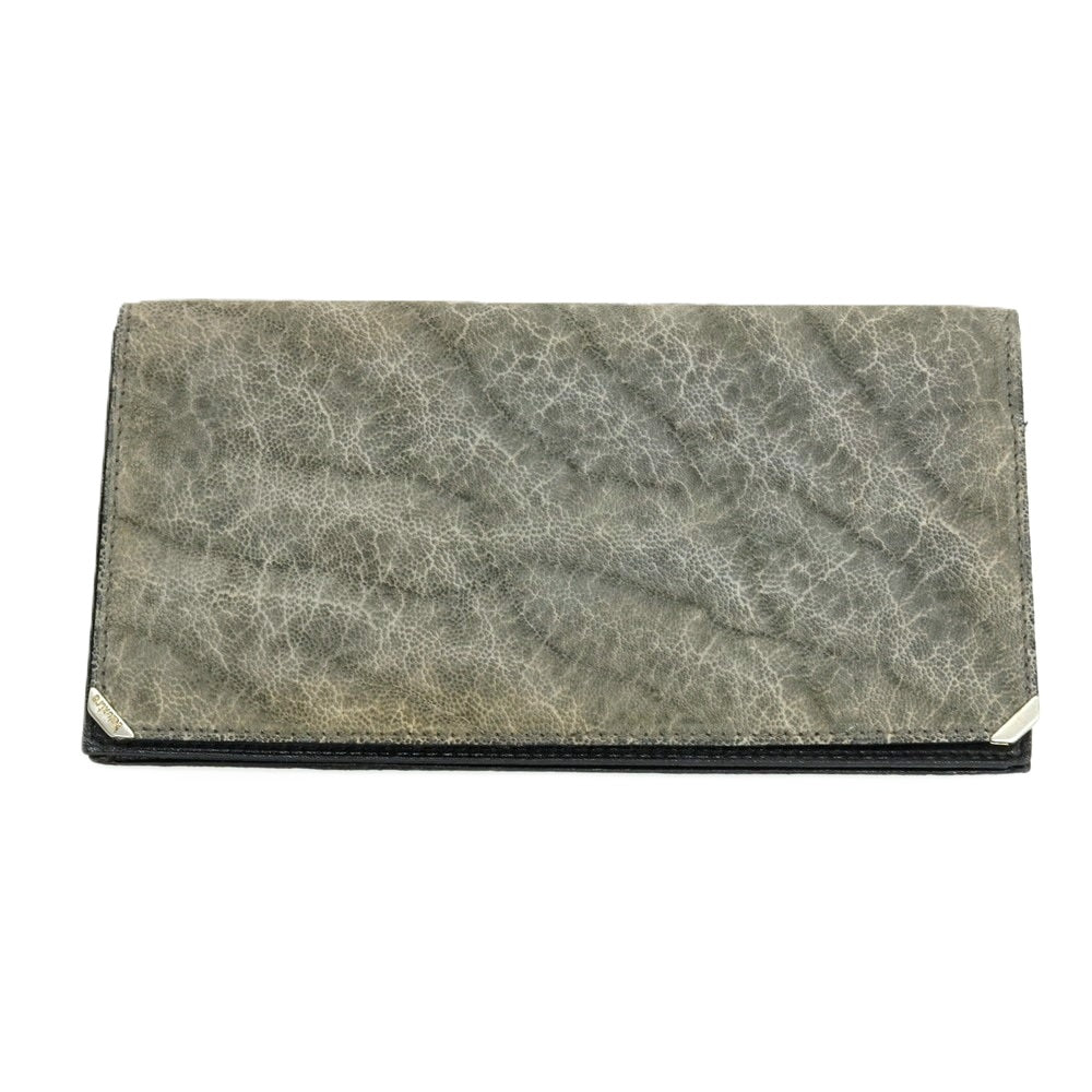 【中古】ヴァレクストラ バレクストラ Valextra エレファントレザー 長財布 グレー系【 状態ランクD 】【 メンズ 】