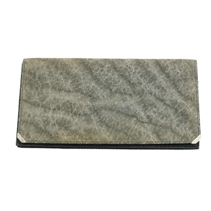 【中古】ヴァレクストラ バレクストラ Valextra エレファントレザー 長財布 グレー系【 状態ランクD 】【 メンズ 】