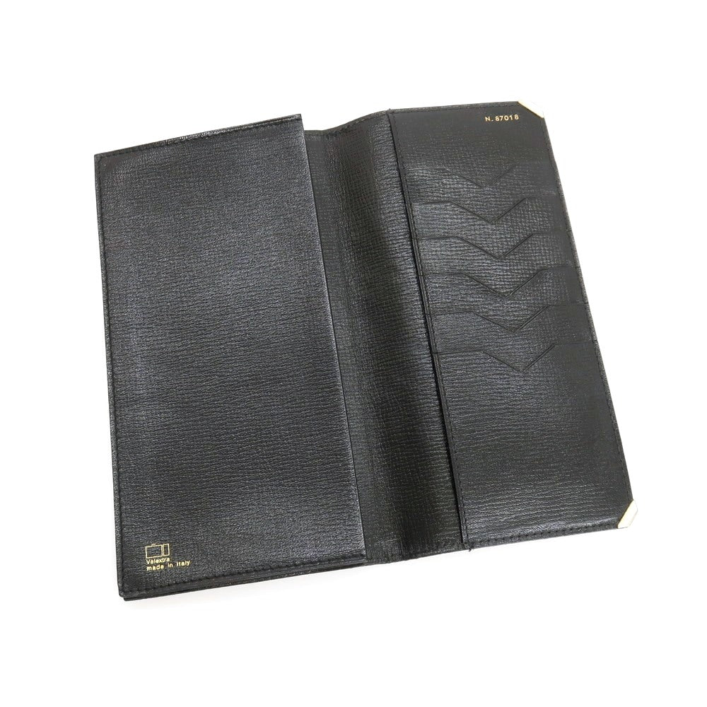 【中古】ヴァレクストラ バレクストラ Valextra エレファントレザー 長財布 グレー系【 状態ランクD 】【 メンズ 】