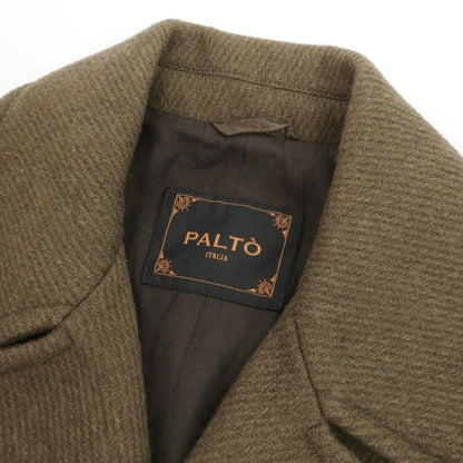 【中古】パルト PALTO ダブルブレストコート オリーブグリーン【サイズ50】【 状態ランクB 】【 メンズ 】