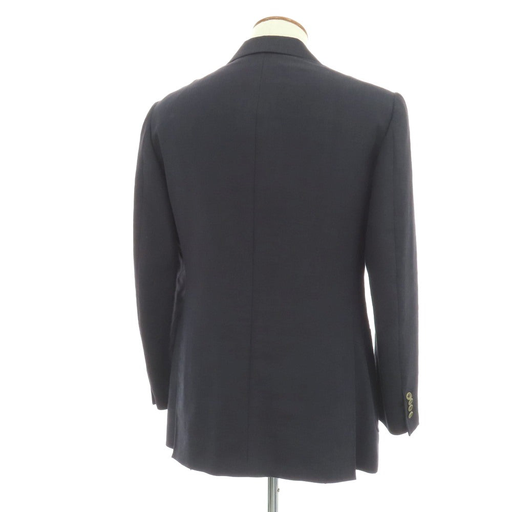 【中古】ベルベスト Belvest リネンモヘヤ ダブル4B テーラードジャケット ネイビー【サイズ46】【 状態ランクB 】【 メンズ 】