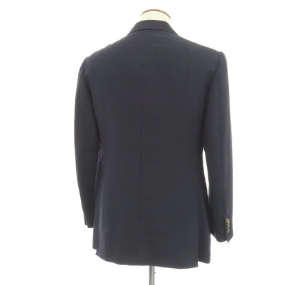 【中古】ベルベスト Belvest リネンモヘヤ ダブル4B テーラードジャケット ネイビー【サイズ46】【 状態ランクB 】【 メンズ 】