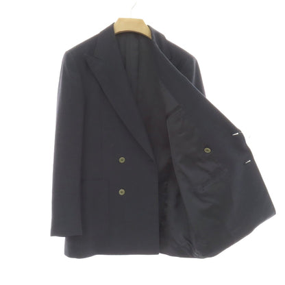 【中古】ベルベスト Belvest リネンモヘヤ ダブル4B テーラードジャケット ネイビー【サイズ46】【 状態ランクB 】【 メンズ 】