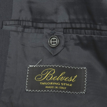 【中古】ベルベスト Belvest リネンモヘヤ ダブル4B テーラードジャケット ネイビー【サイズ46】【 状態ランクB 】【 メンズ 】