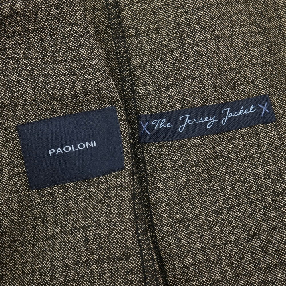 【中古】パオローニ PAOLONI レーヨンポリエステル ジャージー ハウンドトゥース ダブル6B カジュアルジャケット ブラックxベージュ【サイズ50】【 状態ランクB 】【 メンズ 】