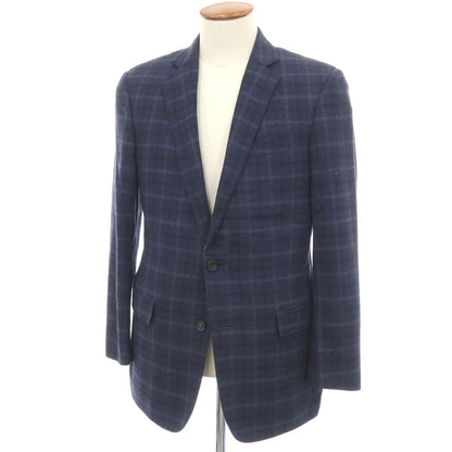 【中古】ブルックスブラザーズ Brooks Brothers REGENT ウール チェック 2B テーラードジャケット ネイビーxグレー【サイズ38R】【 状態ランクC 】【 メンズ 】