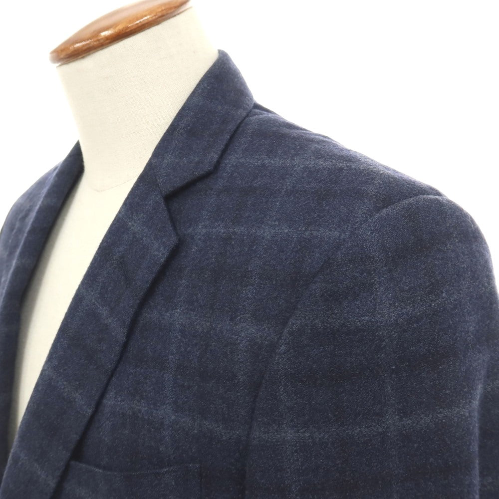 【中古】ブルックスブラザーズ Brooks Brothers REGENT ウール チェック 2B テーラードジャケット ネイビーxグレー【サイズ38R】【 状態ランクC 】【 メンズ 】