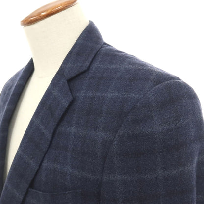 【中古】ブルックスブラザーズ Brooks Brothers REGENT ウール チェック 2B テーラードジャケット ネイビーxグレー【サイズ38R】【 状態ランクC 】【 メンズ 】