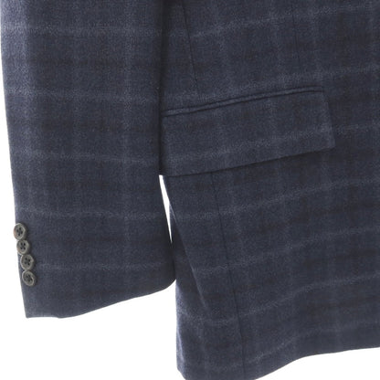 【中古】ブルックスブラザーズ Brooks Brothers REGENT ウール チェック 2B テーラードジャケット ネイビーxグレー【サイズ38R】【 状態ランクC 】【 メンズ 】