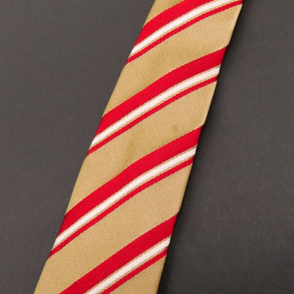 【中古】ステファノ ビジ stefano bigi TOMORROWLAND別注 シルク ストライプ柄ネクタイ ベージュxレッド【 状態ランクC 】【 メンズ 】