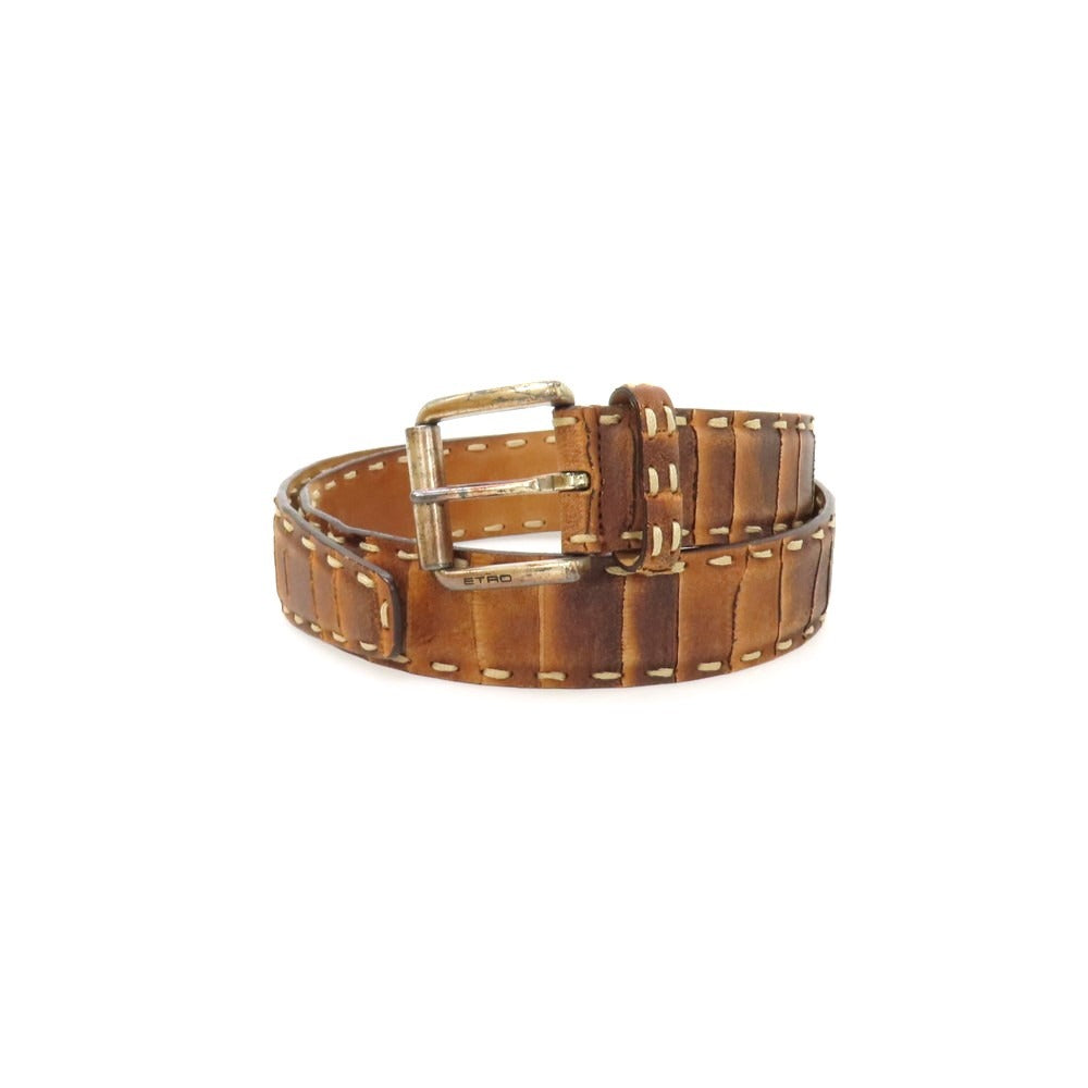 【中古】エトロ ETRO レザー ベルト ブラウン【サイズ90】【 状態ランクB 】【 メンズ 】
