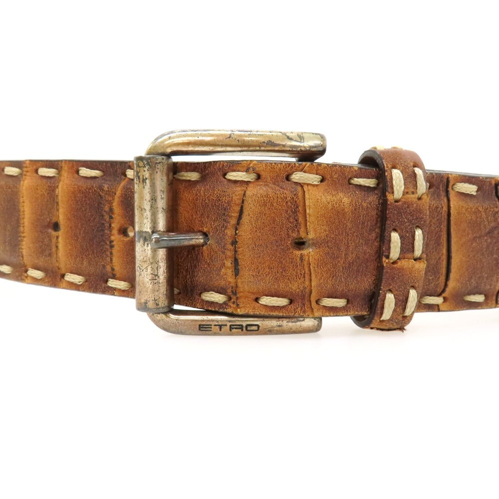 【中古】エトロ ETRO レザー ベルト ブラウン【サイズ90】【 状態ランクB 】【 メンズ 】