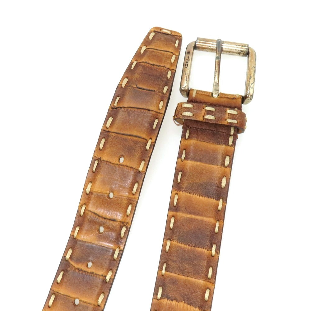 【中古】エトロ ETRO レザー ベルト ブラウン【サイズ90】【 状態ランクB 】【 メンズ 】