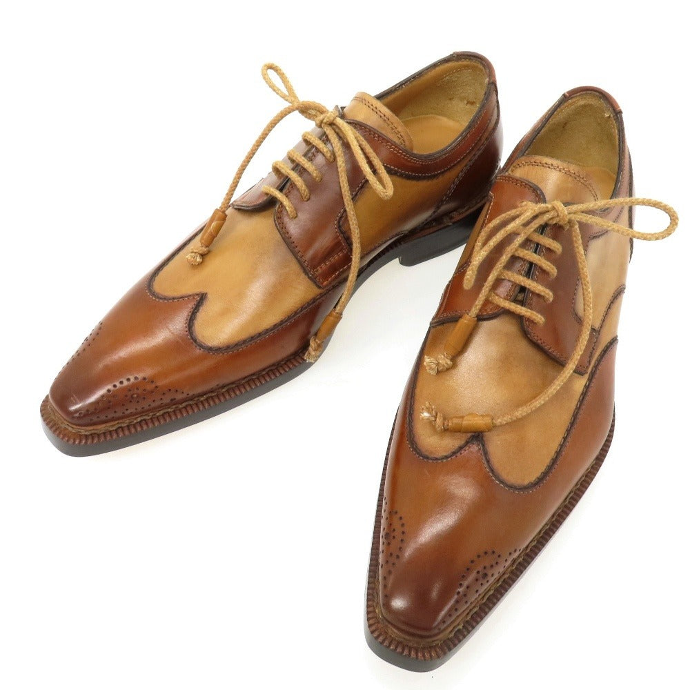【中古】ステファノブランキーニ Stefano Branchini カーフ ドレスシューズ ブラウンxベージュ【サイズ6 1/2】【 状態ランクA 】【 メンズ 】
