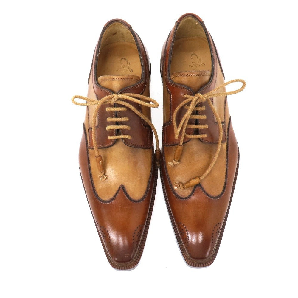 【中古】ステファノブランキーニ Stefano Branchini カーフ ドレスシューズ ブラウンxベージュ【サイズ6 1/2】【 状態ランクA 】【 メンズ 】