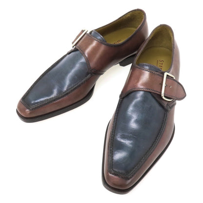 【中古】ステファノ ビ STEFANOBI ISETAN別注 カーフ ドレスシューズ ブラウンxネイビー【サイズ7 1/2】【 状態ランクB 】【 メンズ 】