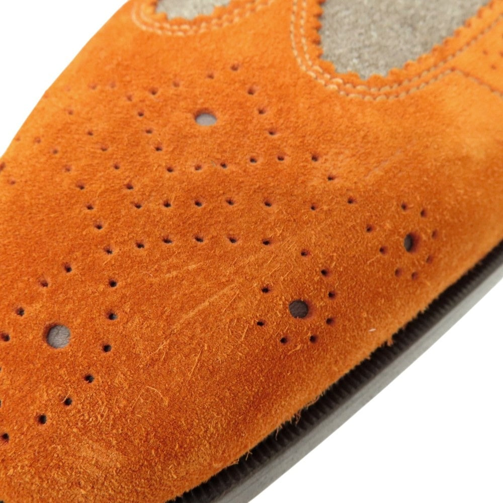 【中古】【未使用】サントーニ Santoni エストネーション別注 スエード ウール系 ドレスシューズ オレンジブラウンxグレー【サイズ5 1/2】【 状態ランクS 】【 メンズ 】
