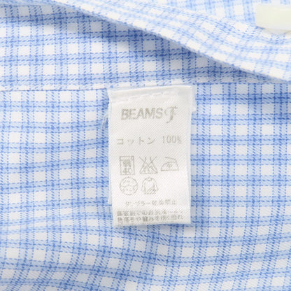 【中古】バルバ BARBA コットン チェック ワイドカラー ドレスシャツ ブルーxホワイト【サイズ39】【 状態ランクB 】【 メンズ 】