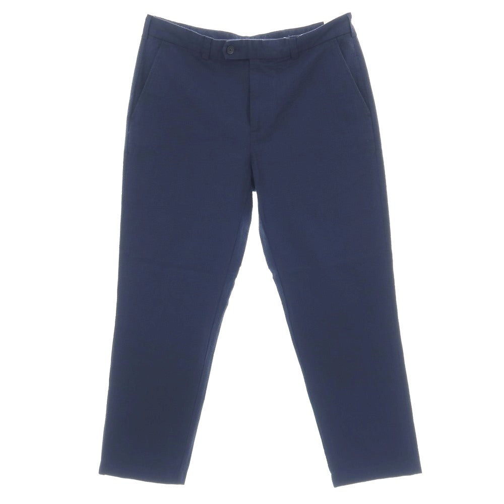 【中古】【未使用】ブルックスブラザーズ Brooks Brothers コットン シアサッカー カジュアルスラックスパンツ ネイビー【サイズ35】【 状態ランクS 】【 メンズ 】