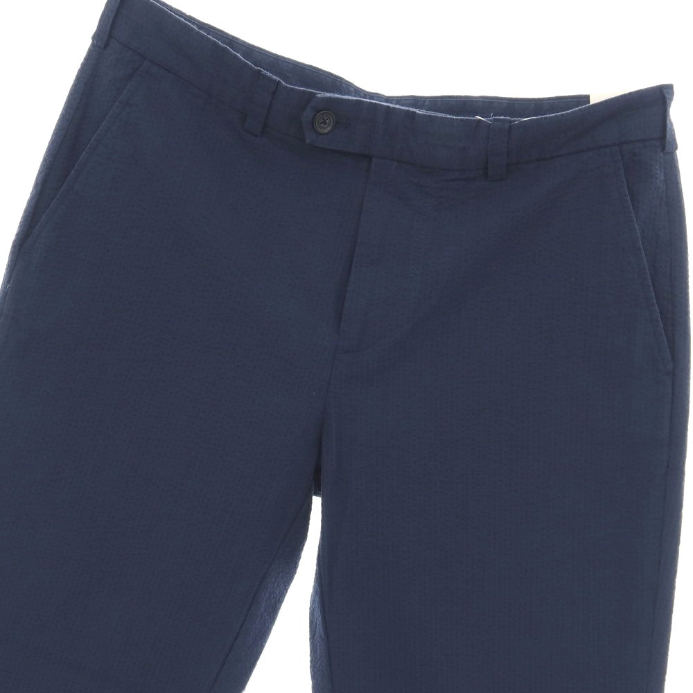 【中古】【未使用】ブルックスブラザーズ Brooks Brothers コットン シアサッカー カジュアルスラックスパンツ ネイビー【サイズ35】【 状態ランクS 】【 メンズ 】