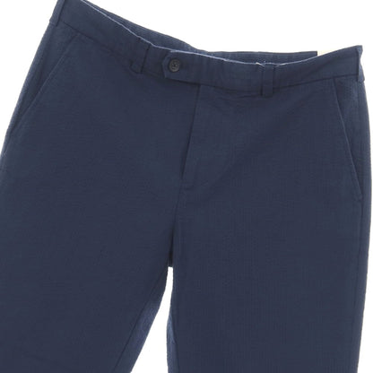 【中古】【未使用】ブルックスブラザーズ Brooks Brothers コットン シアサッカー カジュアルスラックスパンツ ネイビー【サイズ35】【 状態ランクS 】【 メンズ 】
