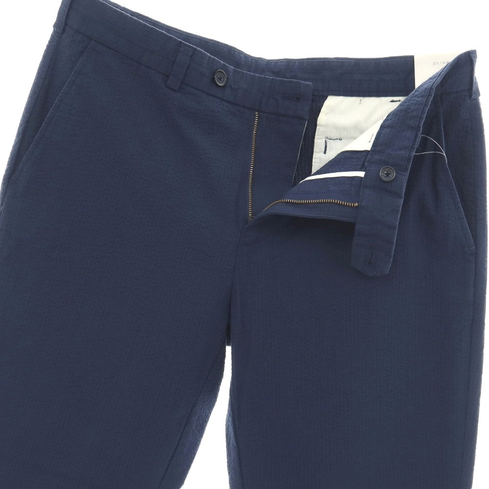 【中古】【未使用】ブルックスブラザーズ Brooks Brothers コットン シアサッカー カジュアルスラックスパンツ ネイビー【サイズ35】【 状態ランクS 】【 メンズ 】
