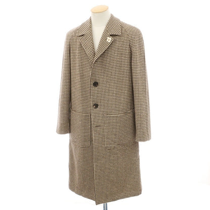 【中古】ラルディーニ LARDINI チェスターフィールドコート ブラウンxベージュ【サイズ44 7REG】【 状態ランクB 】【 メンズ 】