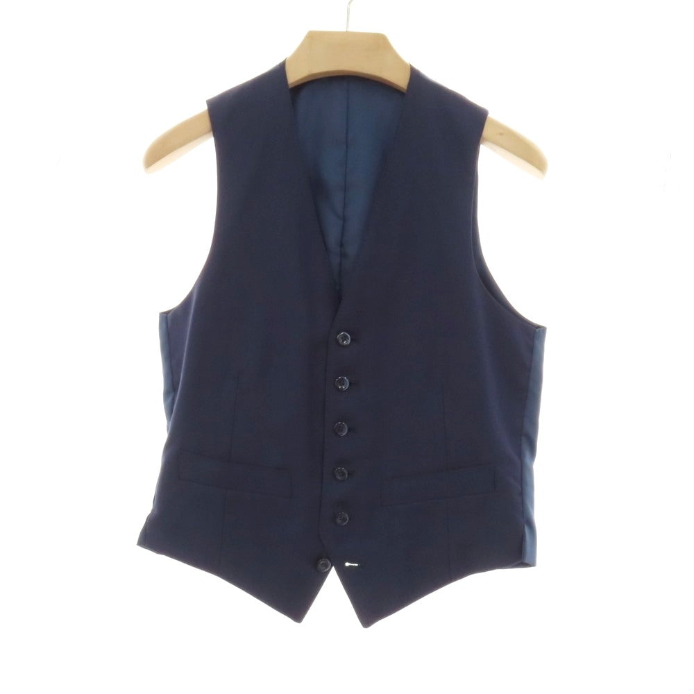 【中古】タカシマヤ takashimaya ELEFIT スリーピース ウール 2つボタンスーツ ネイビー【サイズ表記なし（S位)】【 状態ランクB 】【 メンズ 】