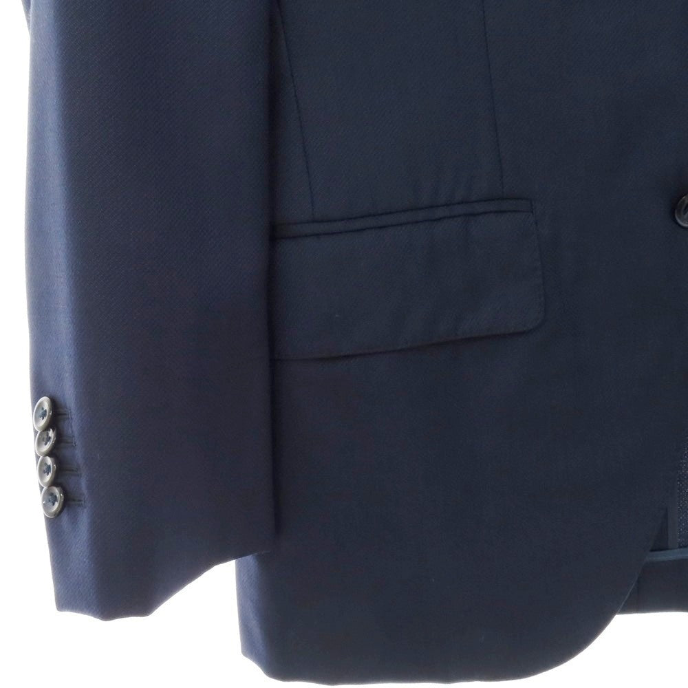 【中古】タカシマヤ takashimaya ELEFIT スリーピース ウール 2つボタンスーツ ネイビー【サイズ表記なし（S位)】【 状態ランクB 】【 メンズ 】