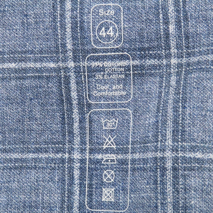 【中古】チルコロ1901 CIRCOLO 1901 コットン ジャージー チェック プリント 2B カジュアルジャケット ブルー系【サイズ44】【 状態ランクC 】【 メンズ 】