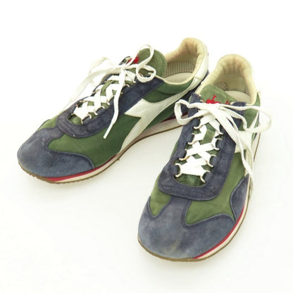 【中古】ディアドラ Diadora USED加工 キャンバス スエード スニーカー ネイビーxオリーブ【サイズ25】【 状態ランクC 】【 メンズ 】