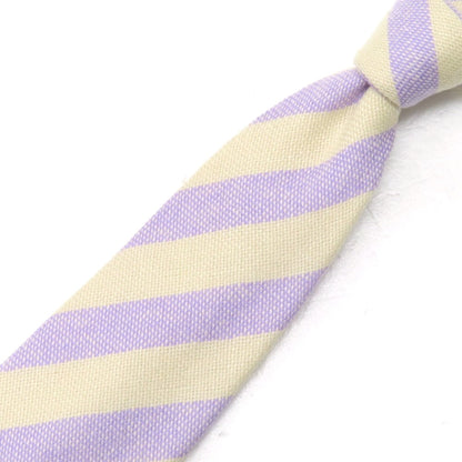 【中古】ペトロニウス PETRONIUS カシミヤ ストライプ柄ネクタイ ライトパープルxアイボリー【 状態ランクB 】【 メンズ 】