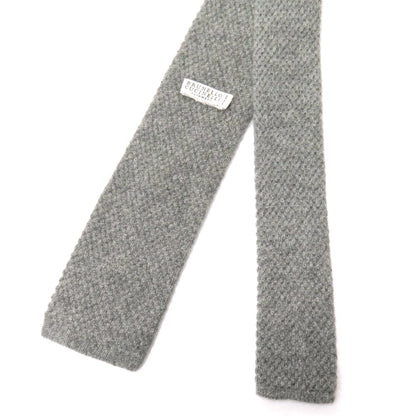 【中古】ブルネロクチネリ Brunello Cucinelli カシミヤ ニットタイ ネクタイ グレー【 状態ランクB 】【 メンズ 】