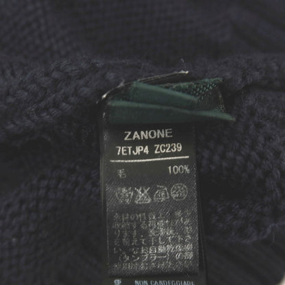 【中古】ザノーネ ZANONE CHIOTO キョート ミドルゲージ ウール スタンドカラー カーディガン ネイビー【サイズ46】【 状態ランクB 】【 メンズ 】