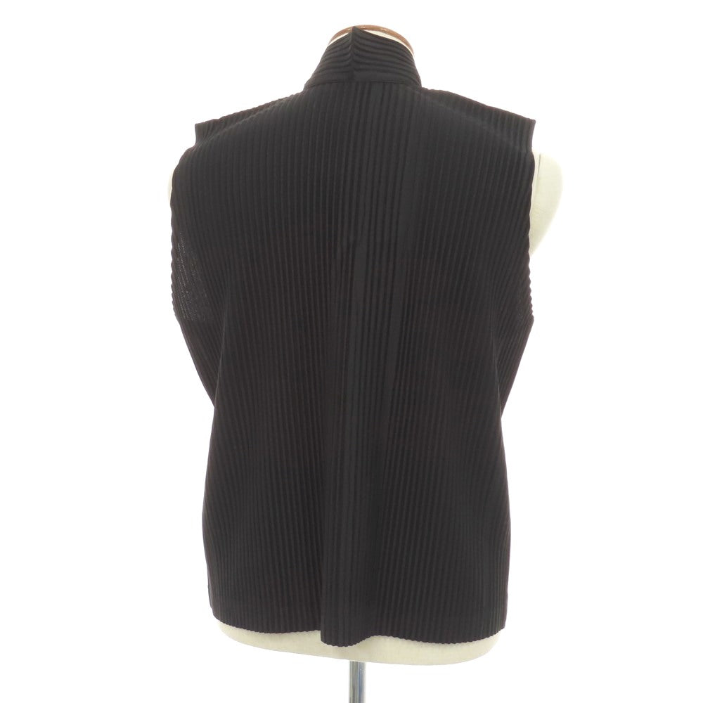 【中古】オム プリッセ イッセイミヤケ HOMME PLISSE ISSEY MIYAKE ポリエステル プリーツ ノースリーブカットソー ブラック【サイズ2】【 状態ランクB 】【 メンズ 】