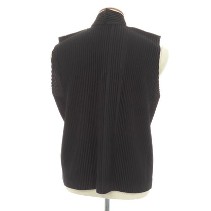 【中古】オム プリッセ イッセイミヤケ HOMME PLISSE ISSEY MIYAKE ポリエステル プリーツ ノースリーブカットソー ブラック【サイズ2】【 状態ランクB 】【 メンズ 】