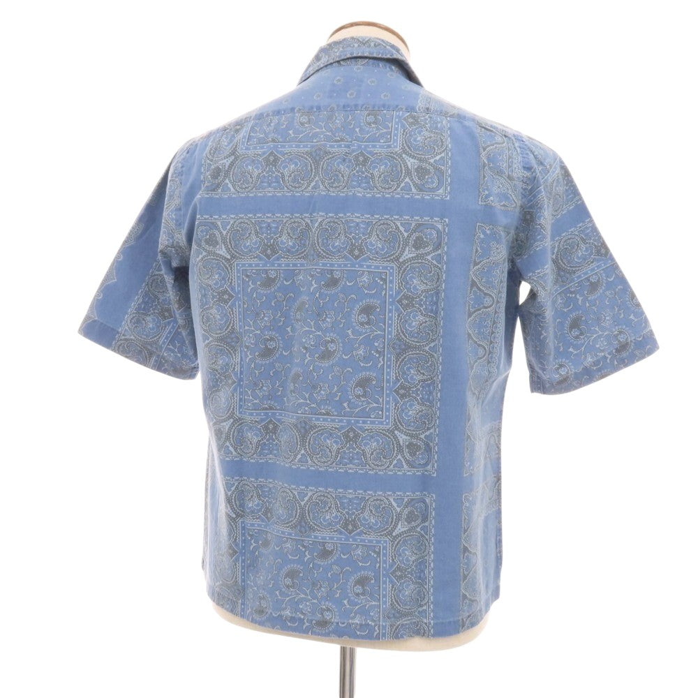 【新品】オリアン ORIAN MARMY コットン ペイズリー プリント オープンカラー 半袖シャツ ブルー【サイズM】【 状態ランクN 】【 メンズ 】