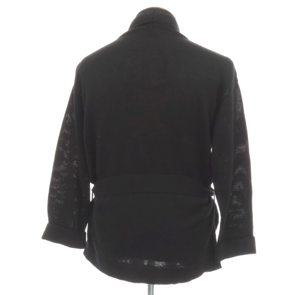 【新品】セッテフィーリ カシミア Settefili Cashmere リネンコットン ニット ショールカラー ガウンカーディガン ブラック【サイズ48/S】【 状態ランクN 】【 メンズ 】
