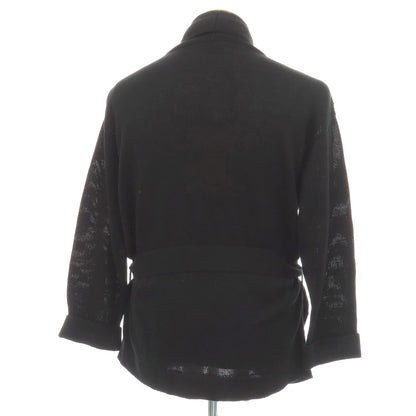 【新品】セッテフィーリ カシミア Settefili Cashmere リネンコットン ニット ショールカラー ガウンカーディガン ブラック【サイズ48/S】【 状態ランクN 】【 メンズ 】