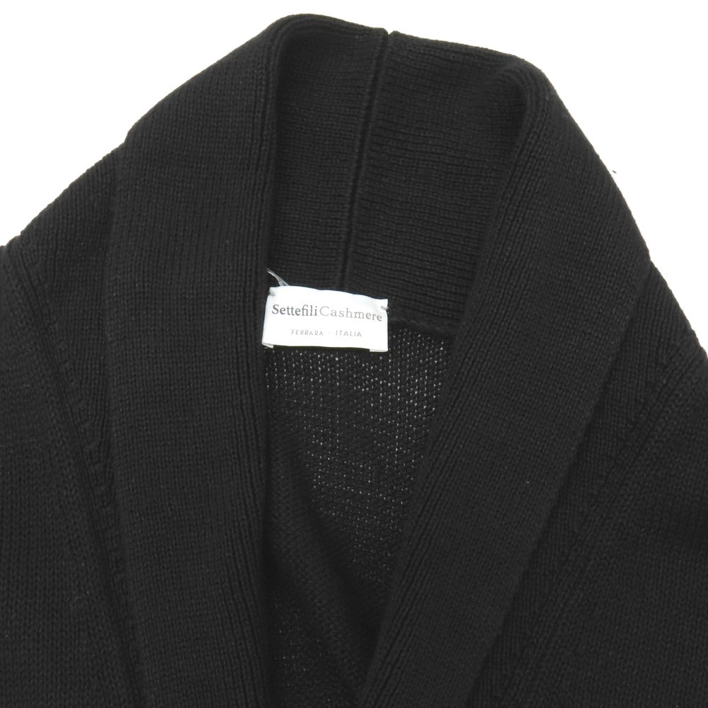 【新品】セッテフィーリ カシミア Settefili Cashmere リネンコットン ニット ショールカラー ガウンカーディガン ブラック【サイズ48/S】【 状態ランクN 】【 メンズ 】
