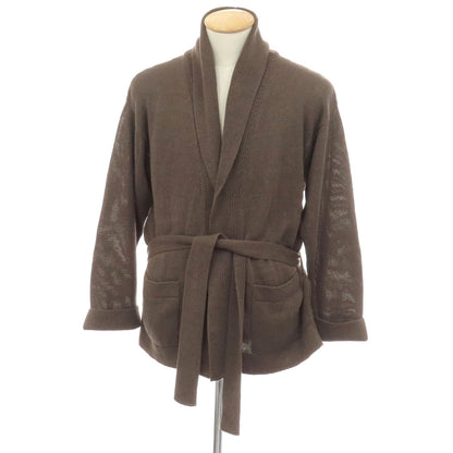 【新品】セッテフィーリ カシミア Settefili Cashmere リネンコットン ニット ショールカラー ガウンカーディガン アッシュブラウン【サイズ44】【 状態ランクN 】【 メンズ 】