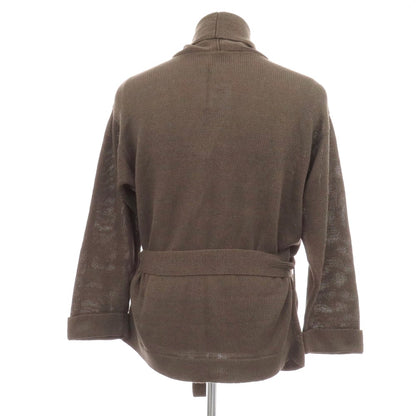 【新品】セッテフィーリ カシミア Settefili Cashmere リネンコットン ニット ショールカラー ガウンカーディガン アッシュブラウン【サイズ44】【 状態ランクN 】【 メンズ 】