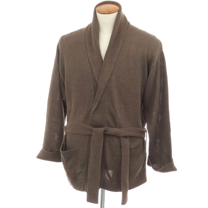 【新品】セッテフィーリ カシミア Settefili Cashmere リネンコットン ニット ショールカラー ガウンカーディガン アッシュブラウン【サイズ46/XS】【 状態ランクN 】【 メンズ 】