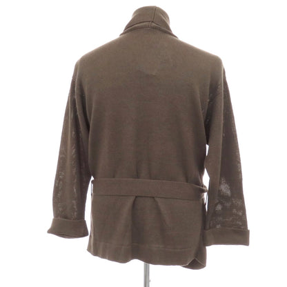 【新品】セッテフィーリ カシミア Settefili Cashmere リネンコットン ニット ショールカラー ガウンカーディガン アッシュブラウン【サイズ46/XS】【 状態ランクN 】【 メンズ 】