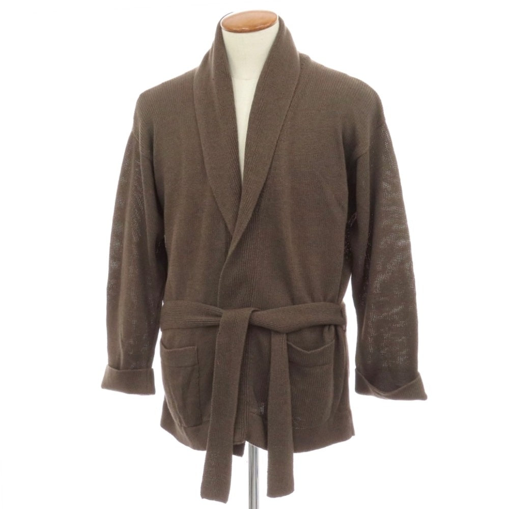 【新品】セッテフィーリ カシミア Settefili Cashmere リネンコットン ニット ショールカラー ガウンカーディガン アッシュブラウン【サイズ48/S】【 状態ランクN 】【 メンズ 】